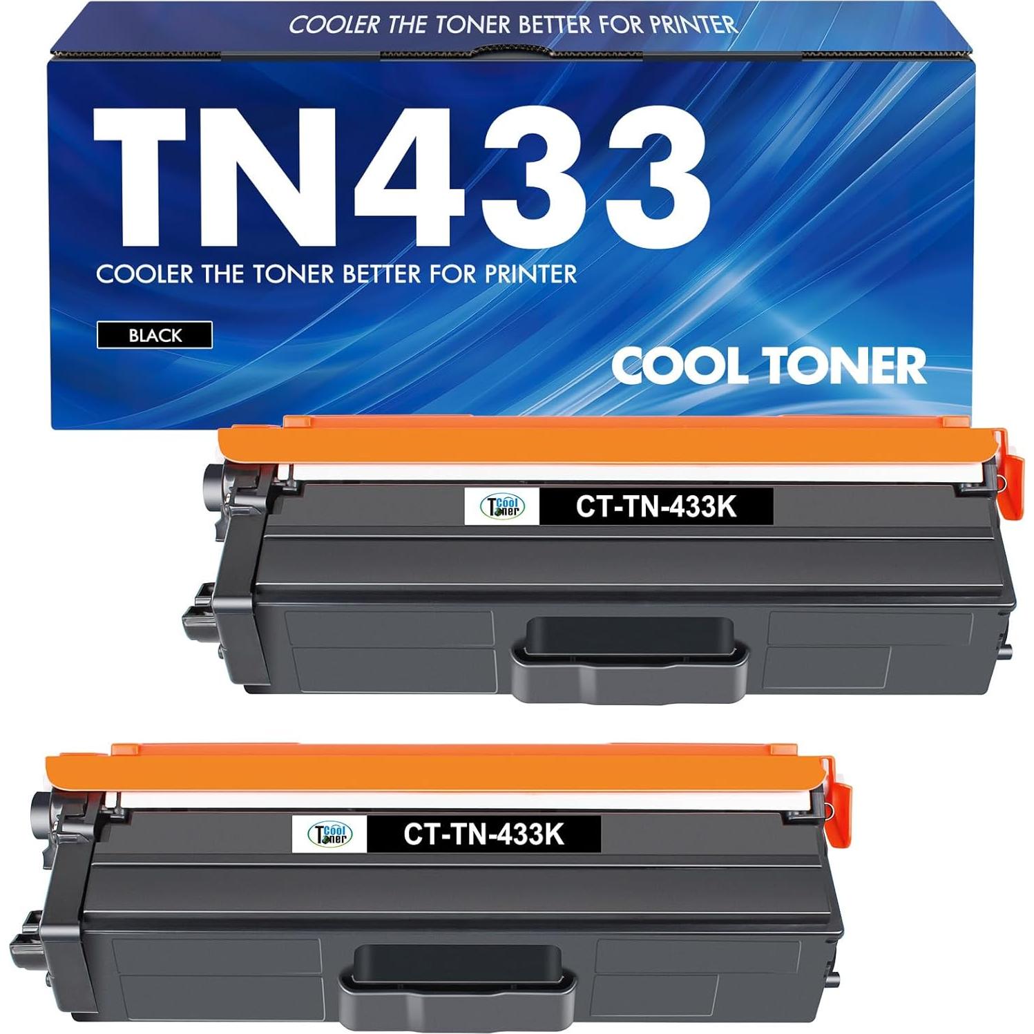 Cartucho de Tóner Negro Cool Toner TN433BK para Brother - 2 Pack