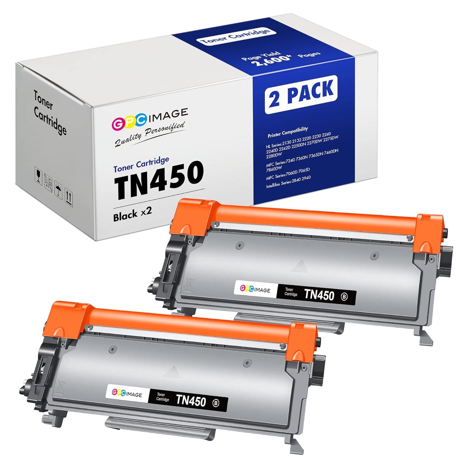 Cartucho de Tóner Negro GPC Image TN450 Compatible - 2 Unidades