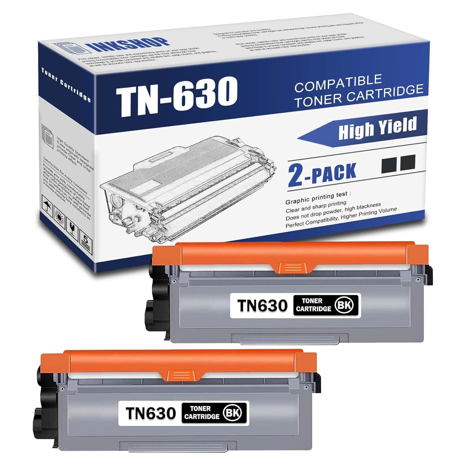 Cartucho de Tóner Negro INKSHOP TN-630 Compatible (2 Paquete)