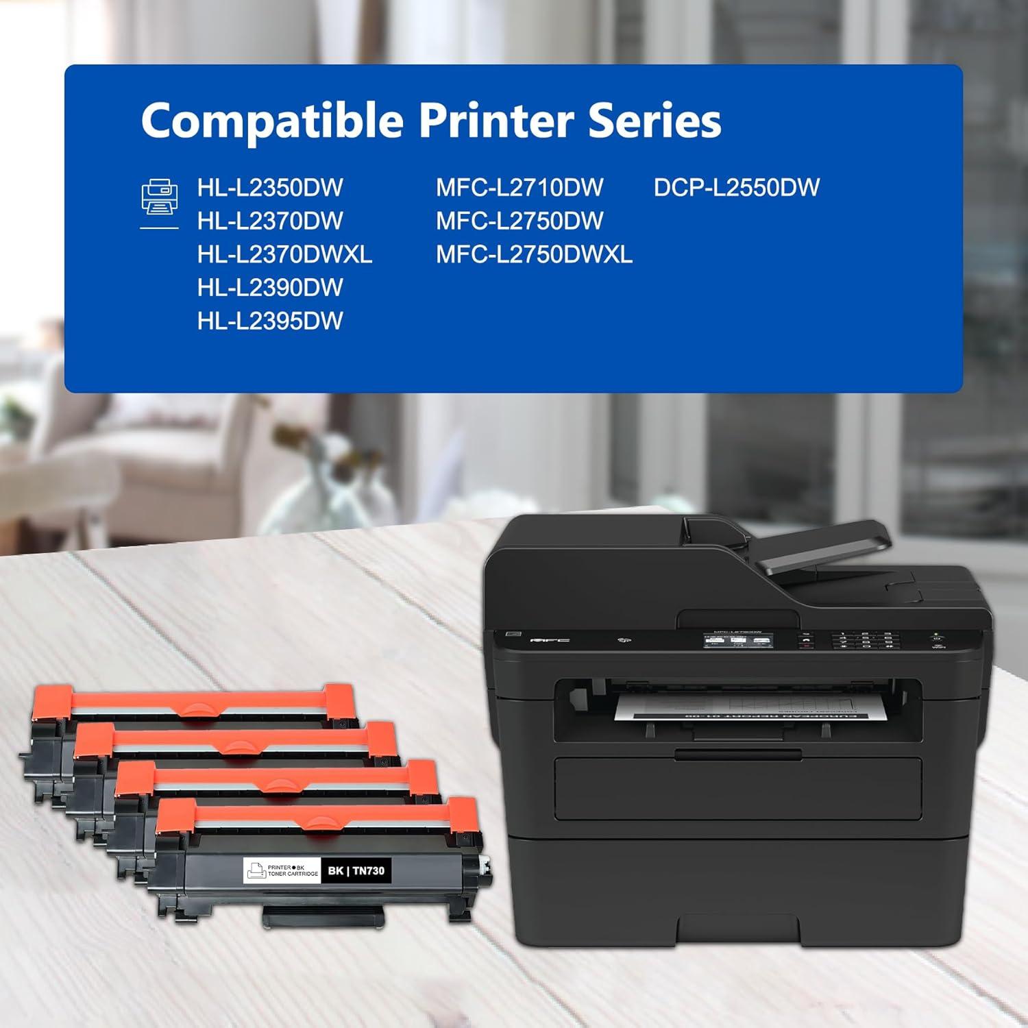 Cartucho de Tóner Negro TN-730 4-Pack para Brother