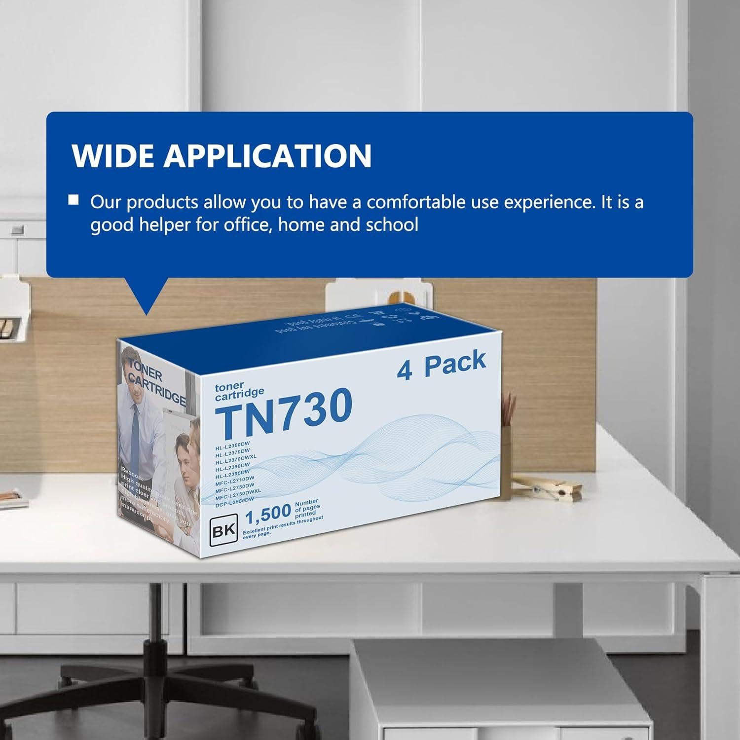 Cartucho de Tóner Negro TN-730 4-Pack para Brother