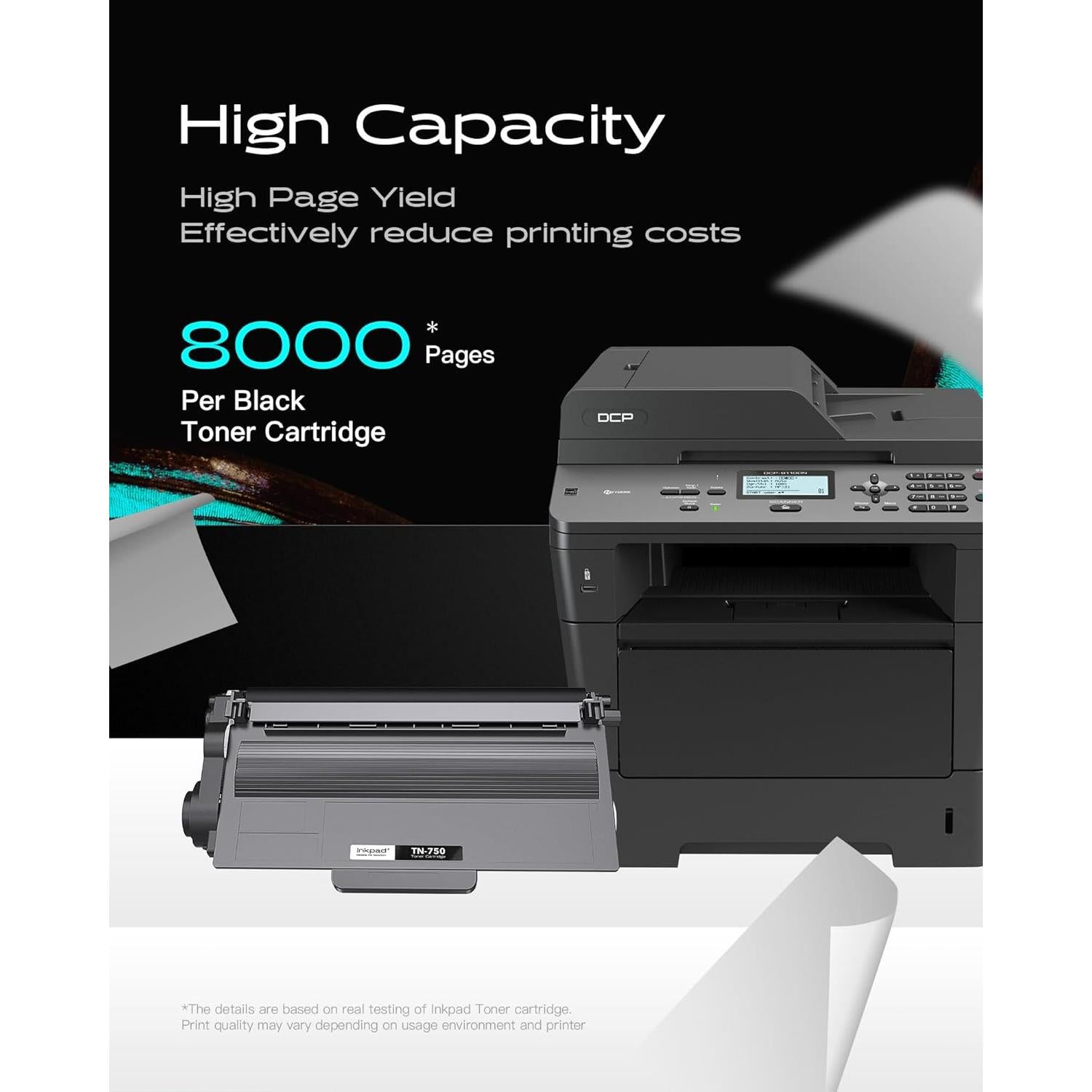Cartuchos de Tóner Negro iNKPAD TN750 - 2 Paquetes, 8000 Páginas