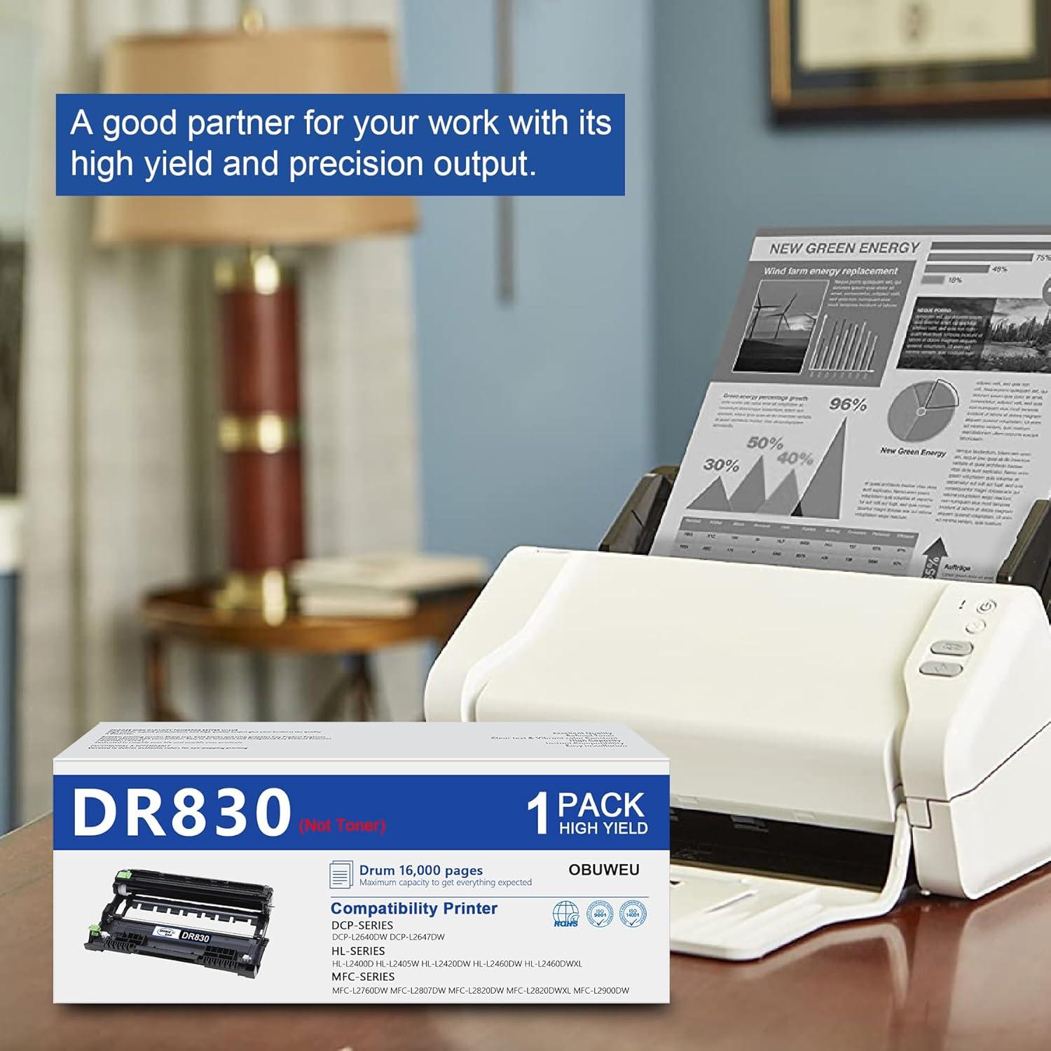 Unidad de tambor DR830 Negro OBUWEU 16000 páginas compatible