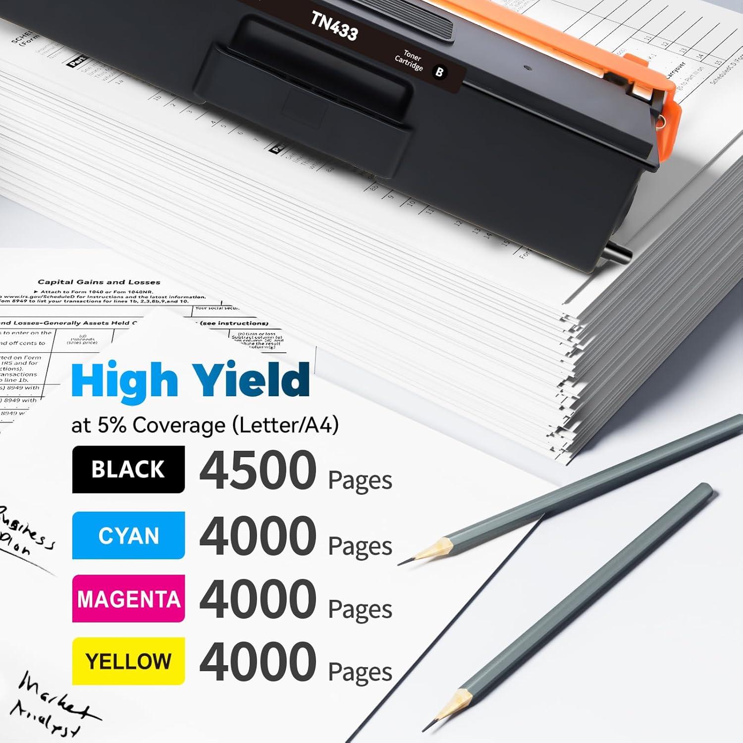 Cartucho de tóner compatible Brother TN-433 TN-431 4 unidades