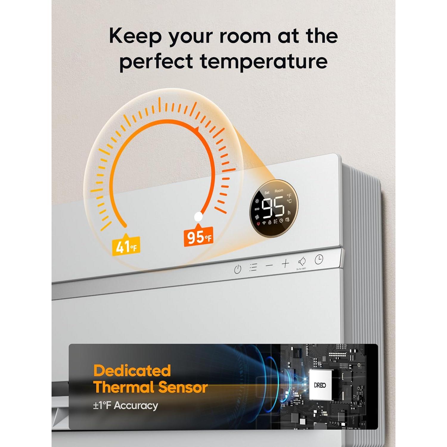 Calentador de Pared Dreo DR-HSH009AS 1500W con Oscilación 120°