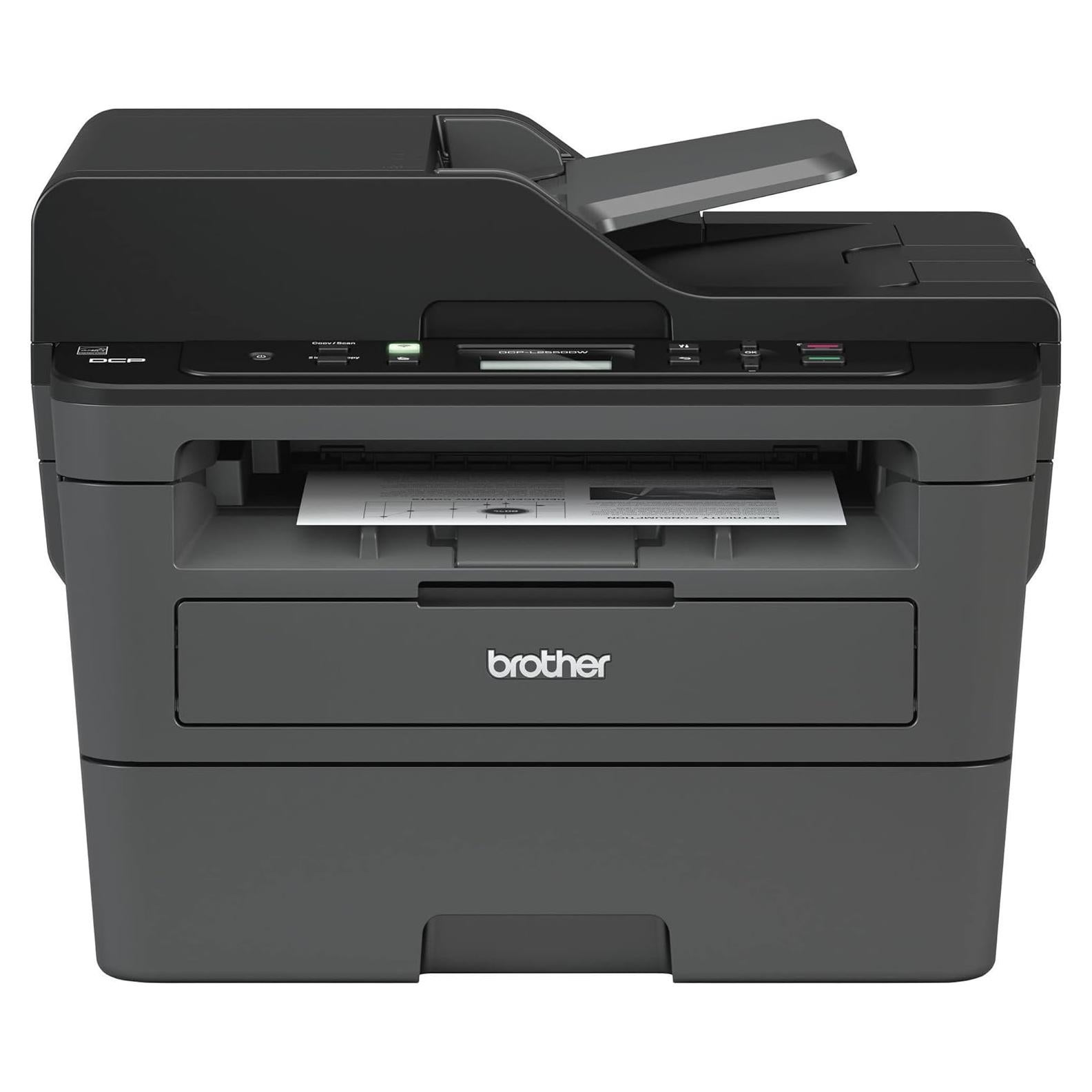 DCP-L2550DWB All-in-One Wireless Monochrome Laser Printer - Print Scan Copy - 2400 x 600 dpi, 36 ppm, 128MB Memory, 250-Sheet, 50-Sheet ADF, Automatic Duplex Printing, CBMOUN Printer Cable