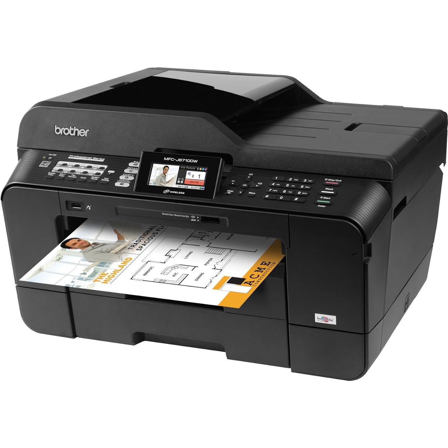 MFCJ6710DW Business Inkjet All-in-One Printer with 11-Inch x 17-Inch Duplex Printing, 11-Inch x 17-Inch Scan Glass & Dual Paper Trays