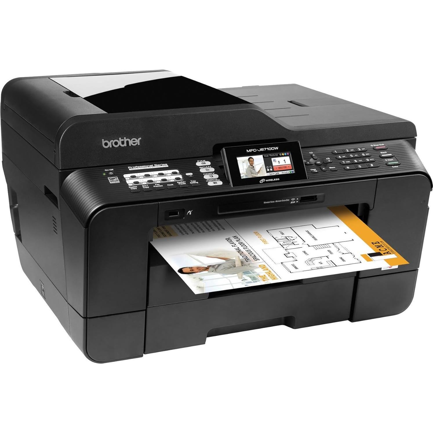 MFCJ6710DW Business Inkjet All-in-One Printer with 11-Inch x 17-Inch Duplex Printing, 11-Inch x 17-Inch Scan Glass & Dual Paper Trays