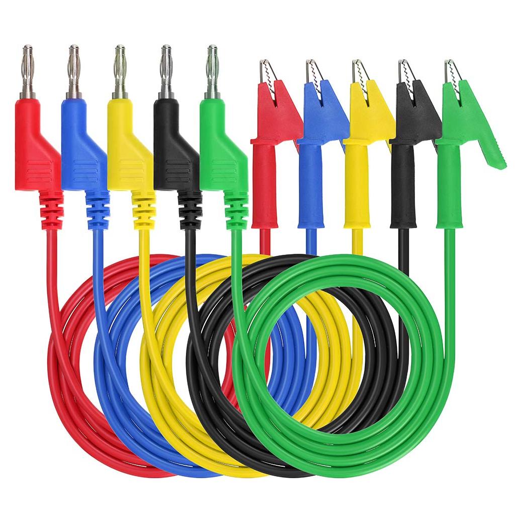 Cables de Prueba Sumnacon Banana a Clip Cocodrilo 1M 5PCS