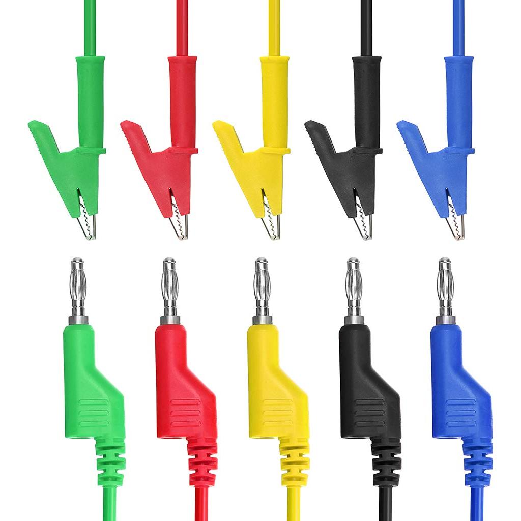 Cables de Prueba Sumnacon Banana a Clip Cocodrilo 1M 5PCS