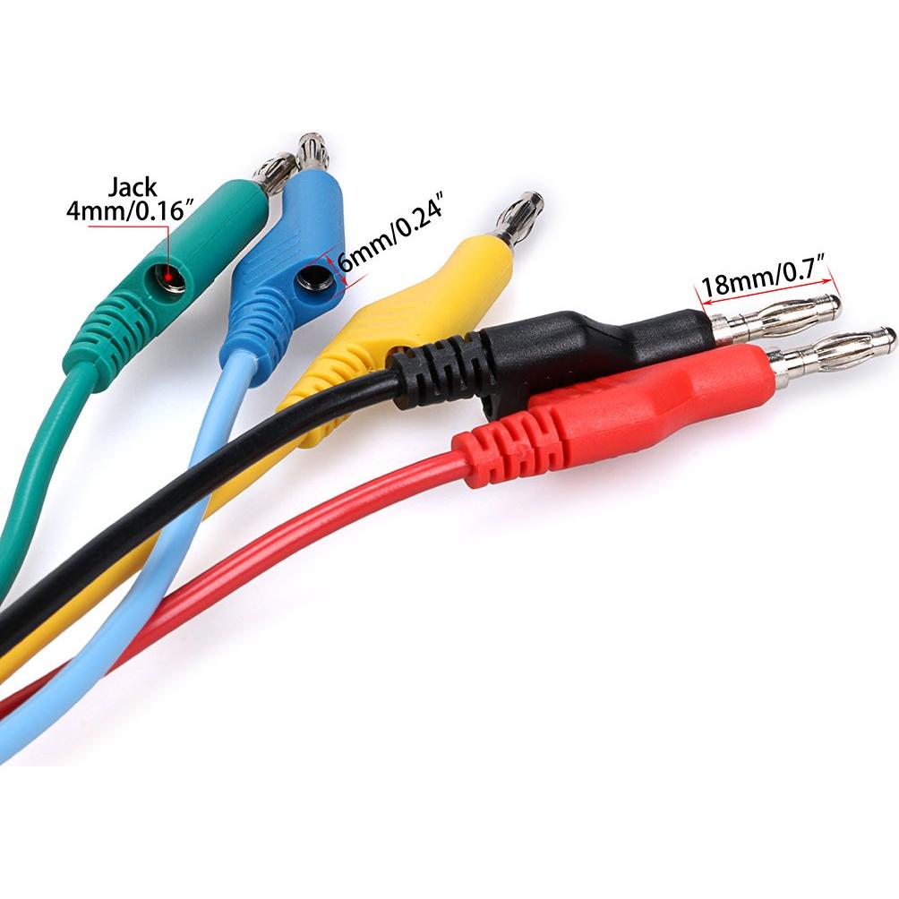 Cables de Prueba Sumnacon Banana a Clip Cocodrilo 1M 5PCS