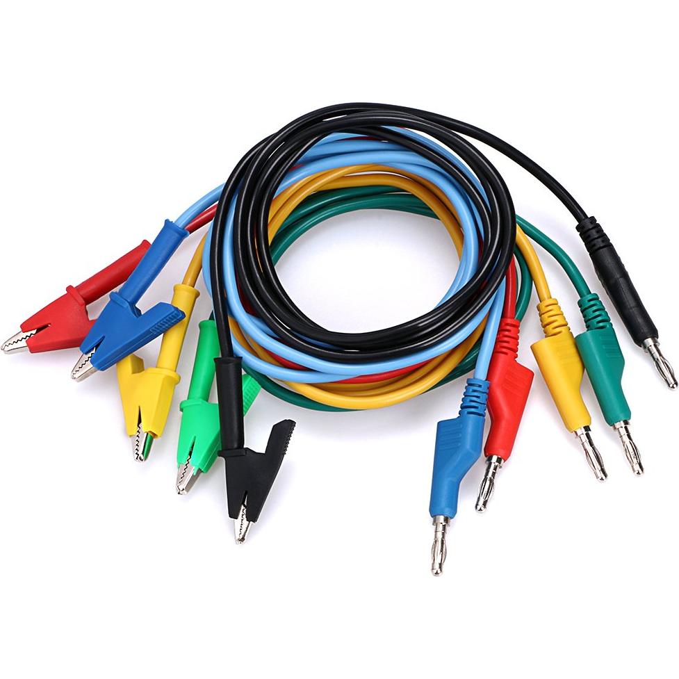 Cables de Prueba Sumnacon Banana a Clip Cocodrilo 1M 5PCS