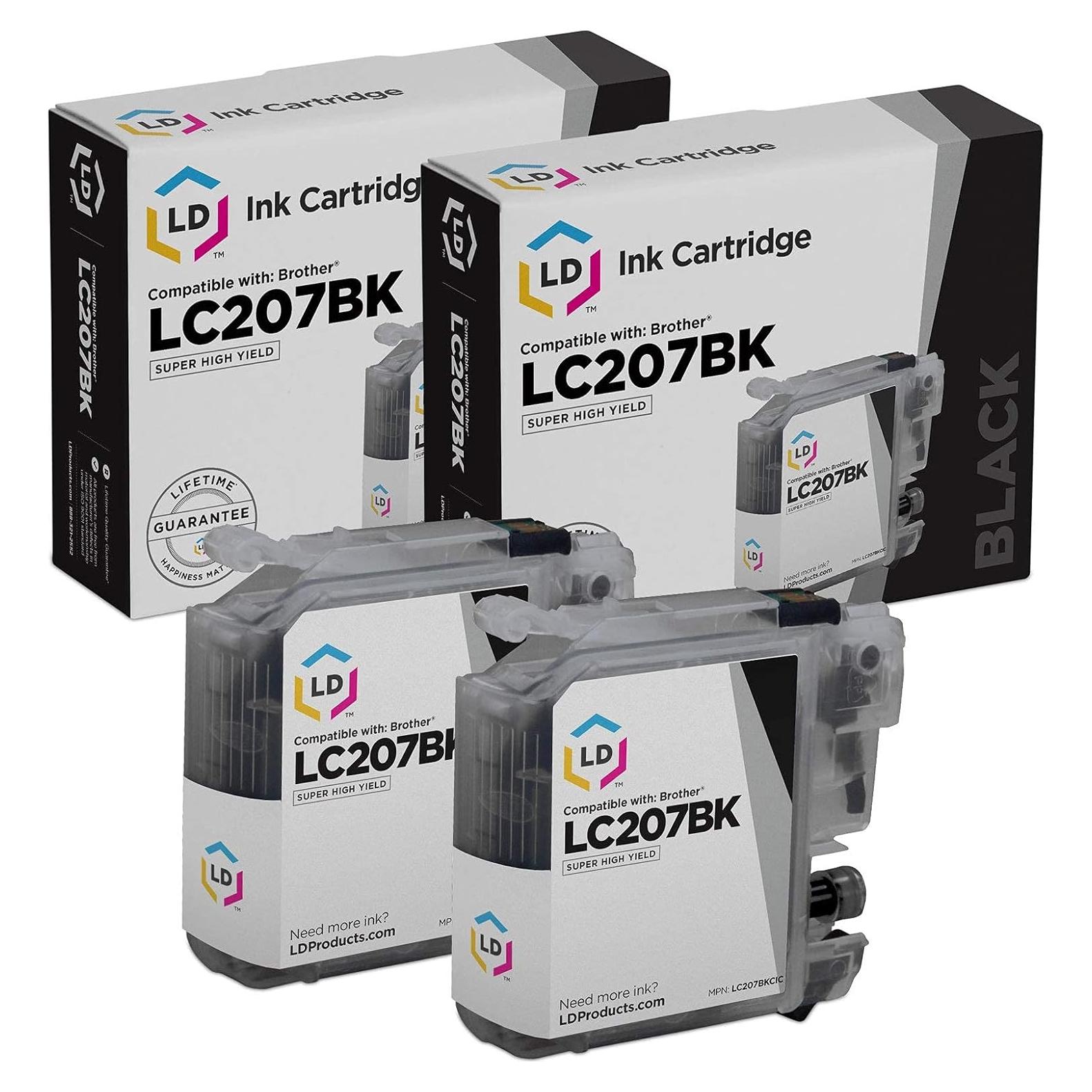 Cartucho de tinta negro compatible Brother LC207BK 2-Pack