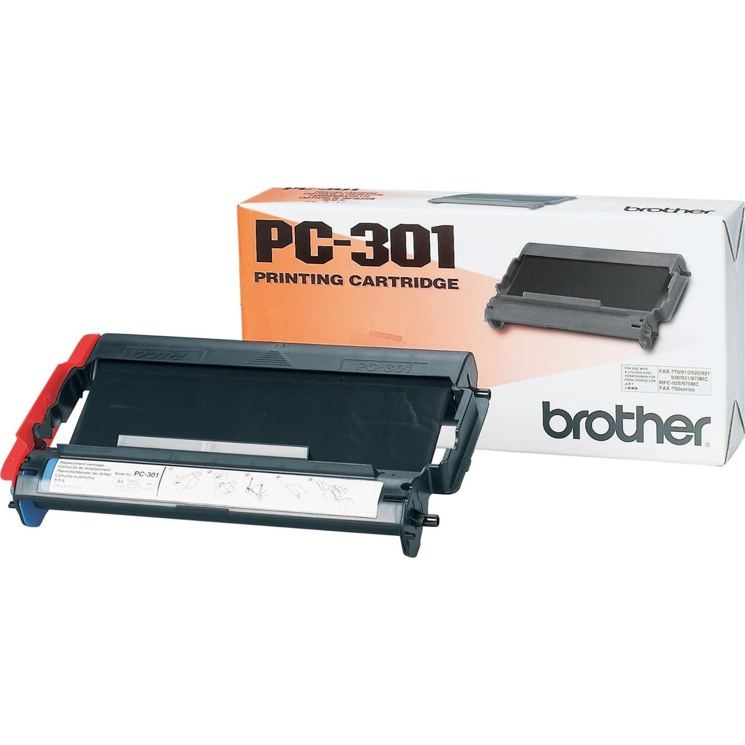 Cartucho de Fax Brother PC-301 Negro - Rinde 250 Páginas