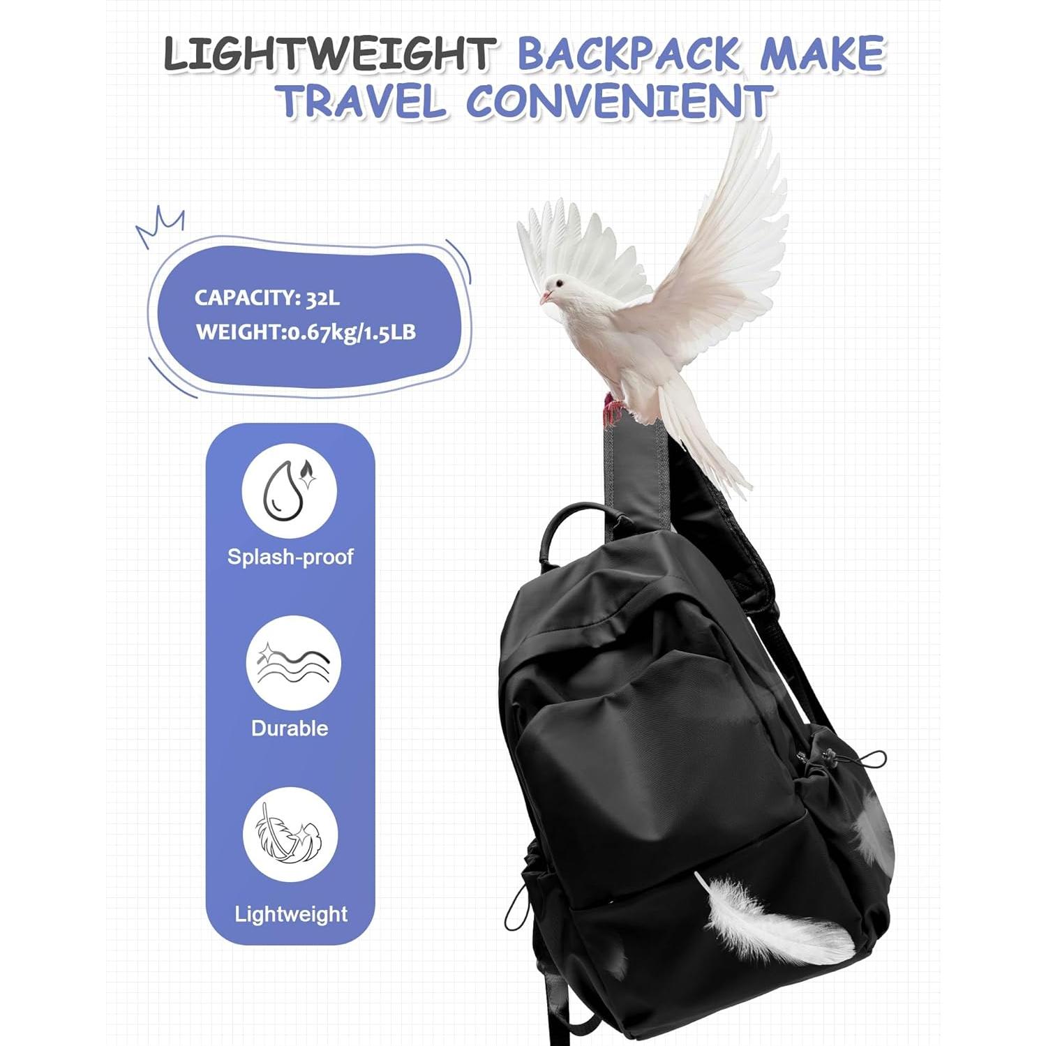 Mochila Escolar Grande Negra Seafew 35x47x19cm para Adolescentes