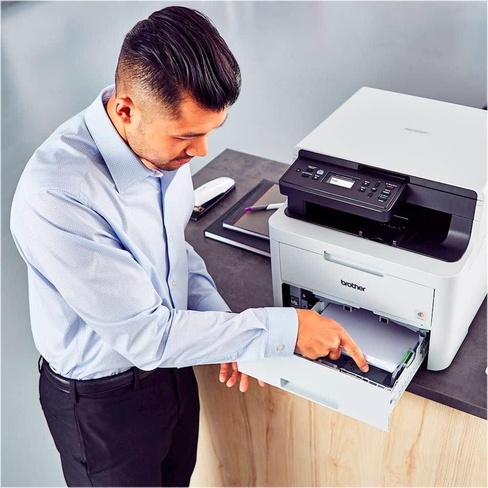 HL-L3290CDW All-in-One Compact Digital Color LED Wireless Laser Printer - Print Copy Scan - USB and WiFi Connectivity, 25 ppm, 36 ppm, 600 x 2400 dpi, Auto Duplex Printing, 512MB Memory