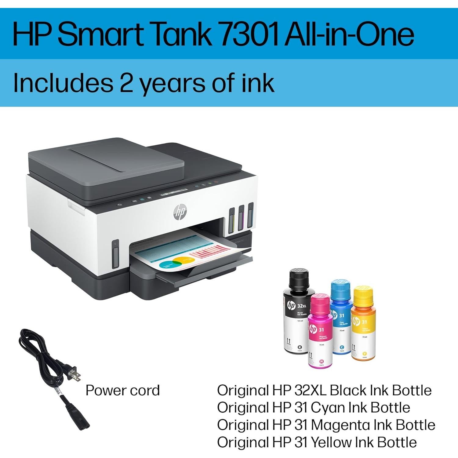 Impresora Todo-en-Uno HP Smart Tank 7301 Inalámbrica 7.69 kg