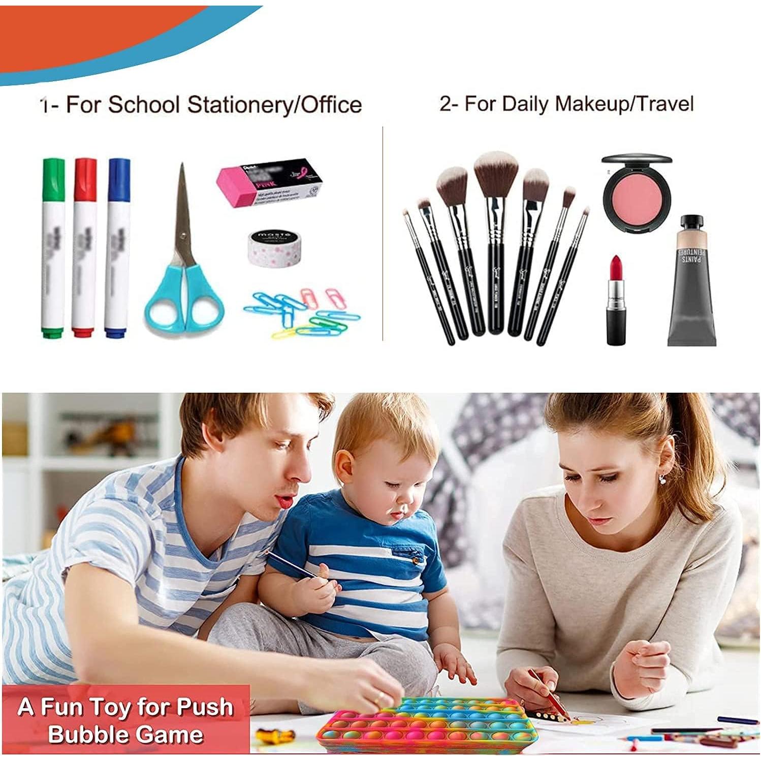 Estuche de Lápices Pop Dongguan 19x9.9cm Azul Blanco