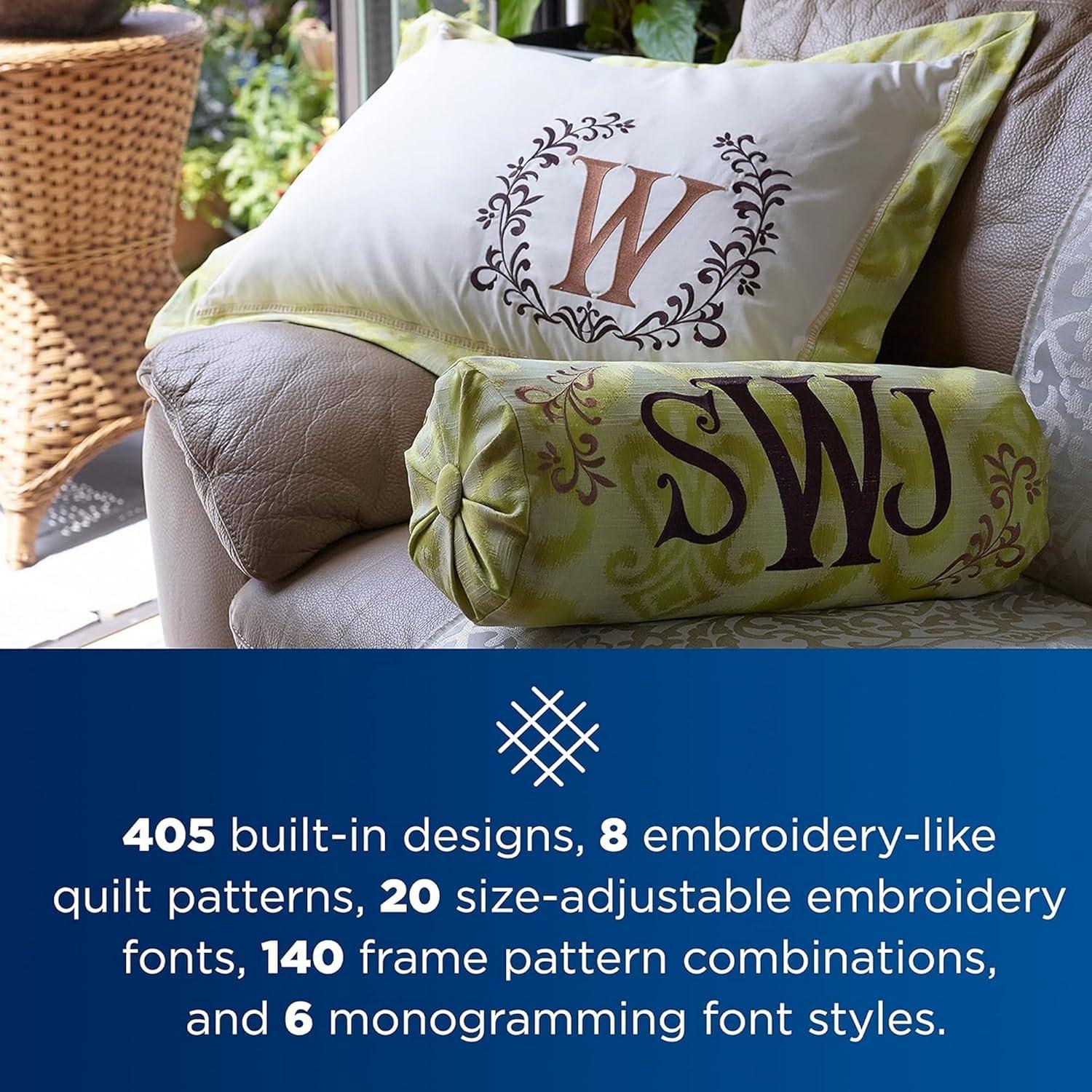 Persona PRS100 Single-Needle Embroidery Machine with Deluxe Accessories, 6 Hoops & 240 Embroidery Thread Spools Bundle