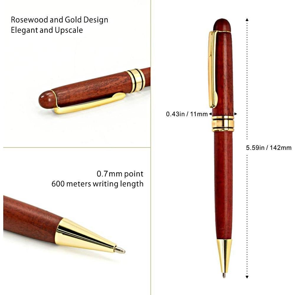 Juego de Plumas de Madera Ren Handcraft - 3 Piezas con Estuche