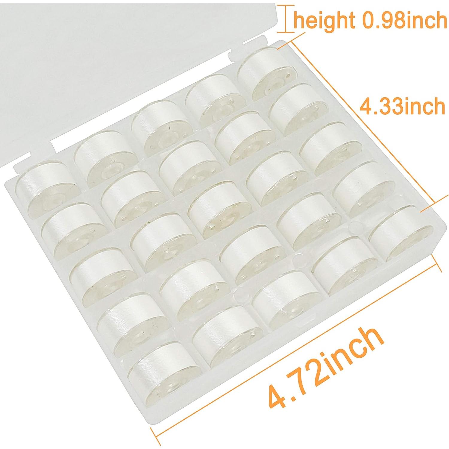 Hilo de Bobina Preenrollado New Brothread 25pcs 70D/2 Blanco