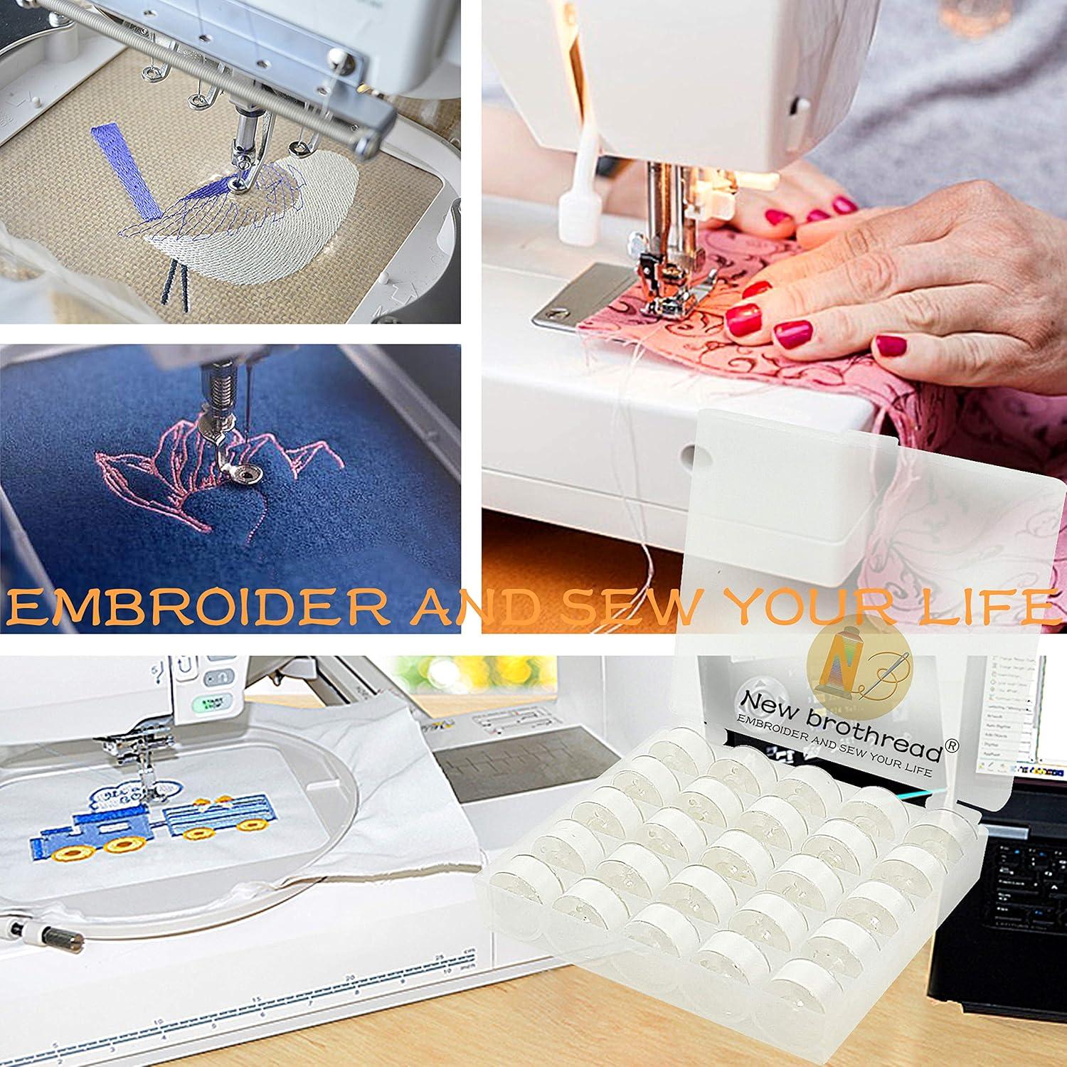 Hilo de Bobina Preenrollado New Brothread 25pcs 70D/2 Blanco