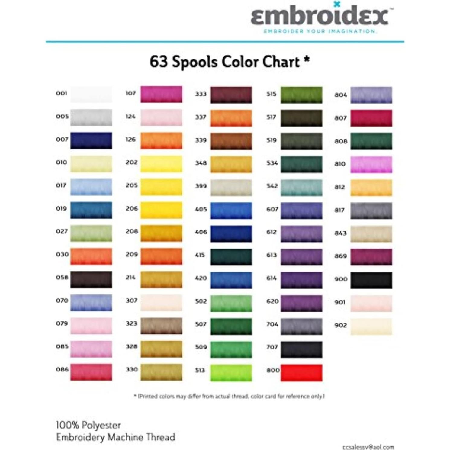 Conjunto de Hilos de Bordado Embroidex 63 Colores 500m