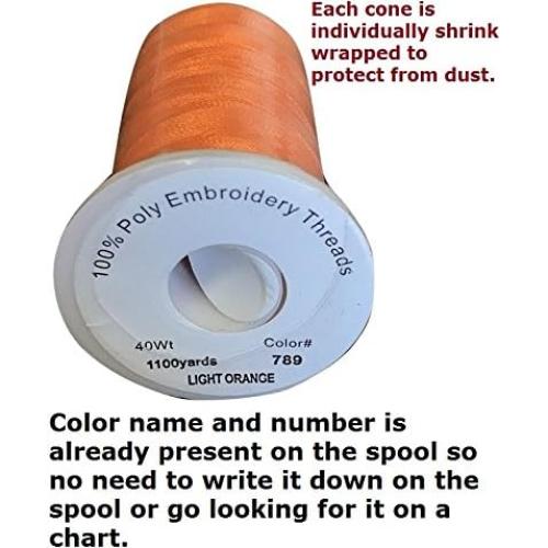 Conos de Hilo de Bordado ThreadNanny 100 Piezas 1100 Yardas