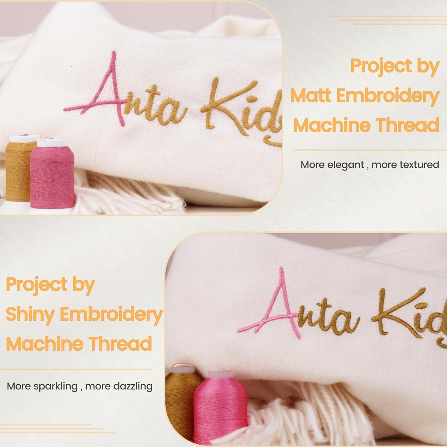 Hilo de Bordado Mate Helado New brothread 72 Bobinas 500m 40WT