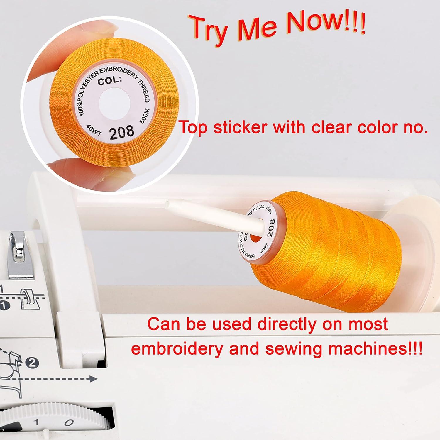 Set de 63 Hilos de Poliéster para Bordado a Máquina Brother 500m