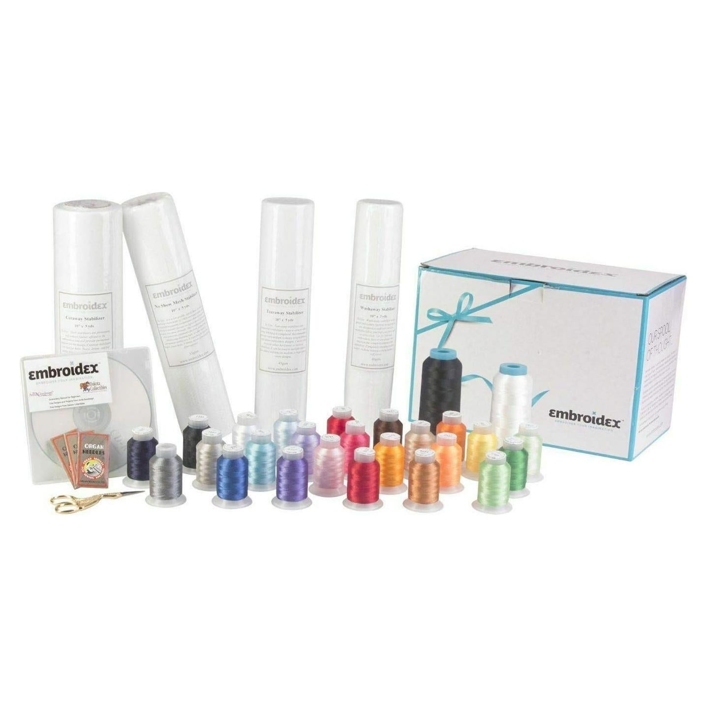 Kit de Inicio Bordado Embroidex - Hilo, Estabilizadores y Agujas