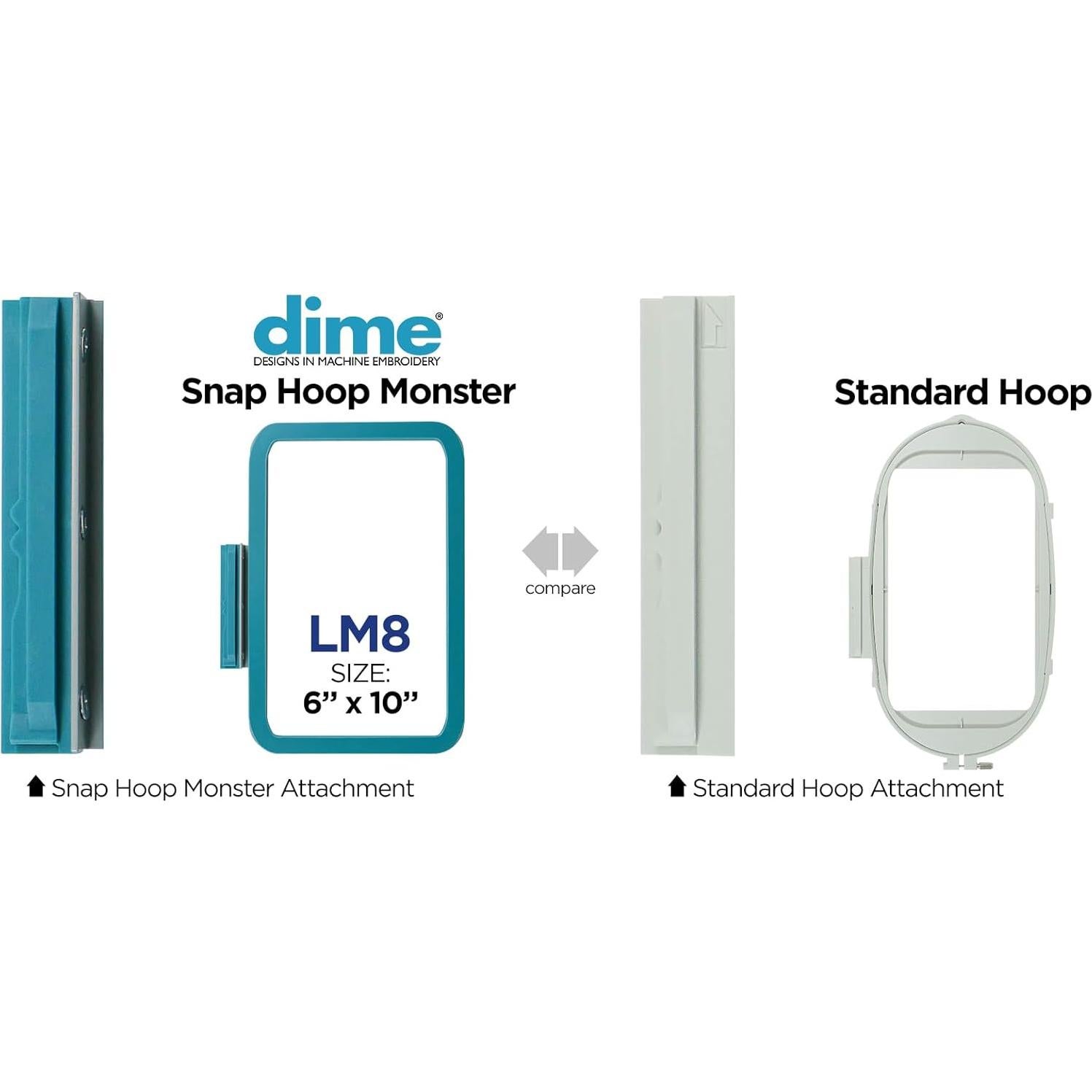 Aro Magnético Snap Hoop Monster 15.24x25.4 cm para Bordado