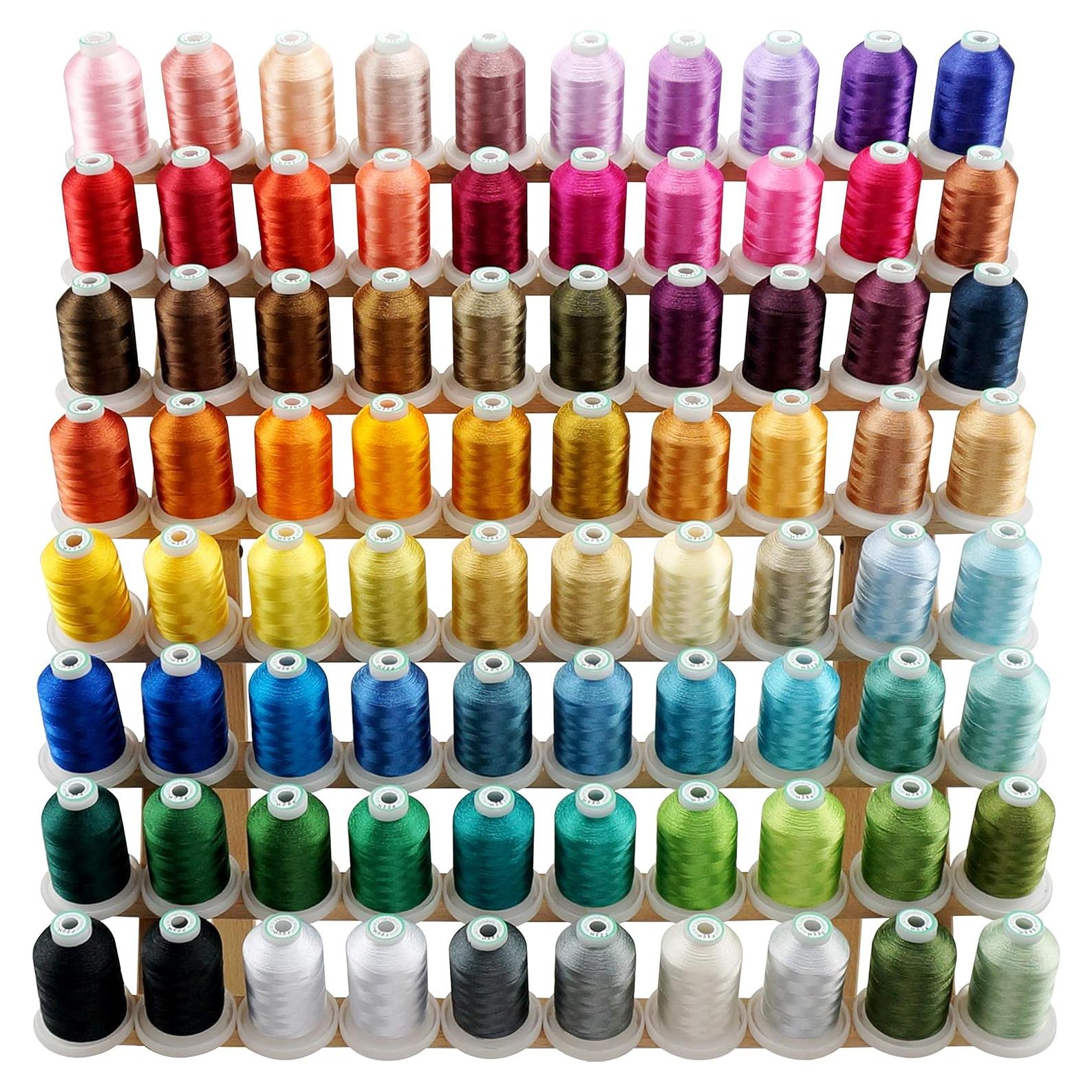 Kit de Hilos de Bordado New Brothread 80 Carretes 1000M Poliester