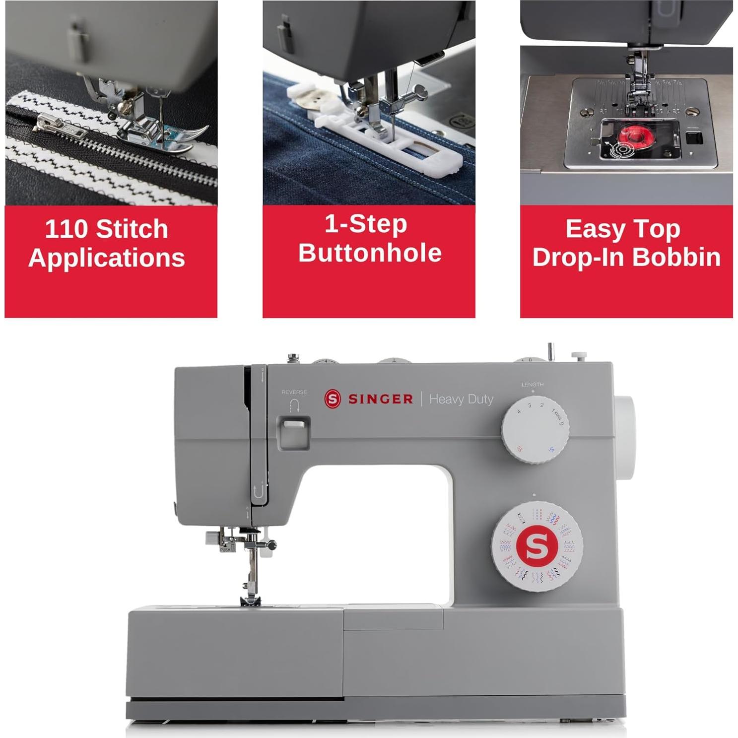 Máquina de Coser SINGER Heavy Duty 4452 con Accesorios