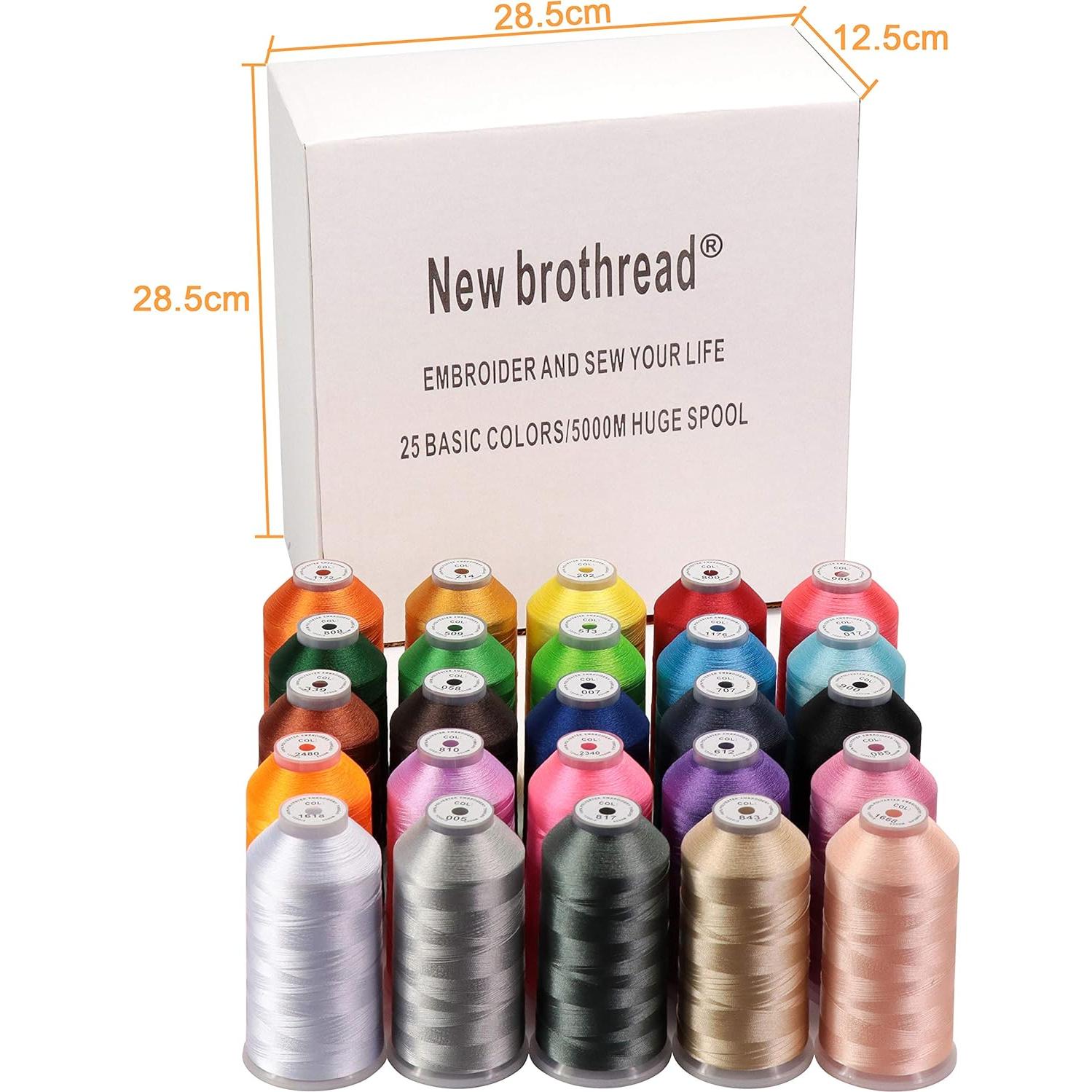 Hilos de bordar Brothread 25 Colores 5000M Poliester