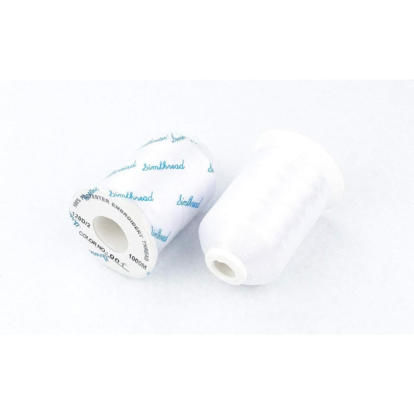 Hilo de Bordado a Máquina Simthread 1000M Poliester Blanco