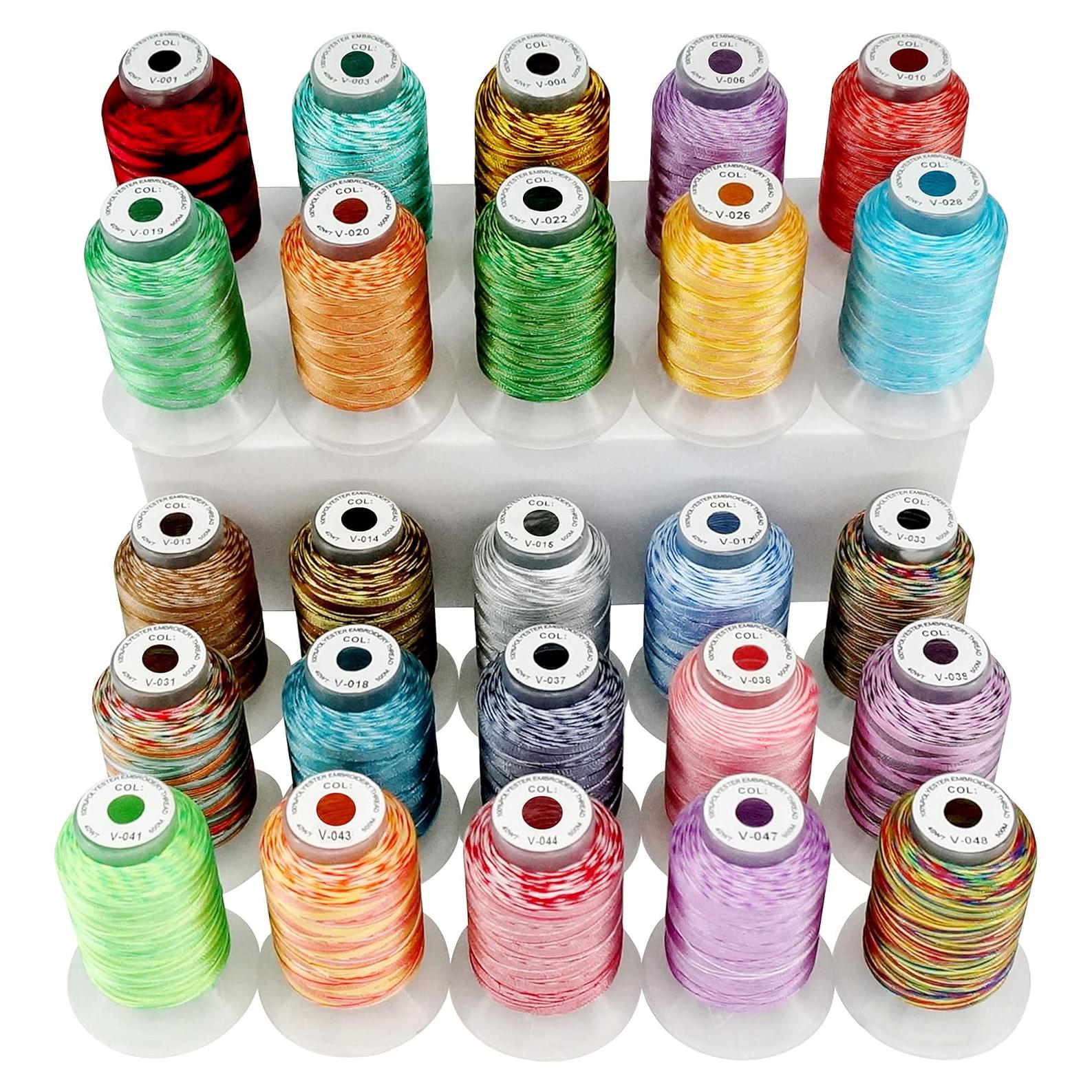 Kit de Hilo de Bordado Variegado New Brothread 25 Colores 500M