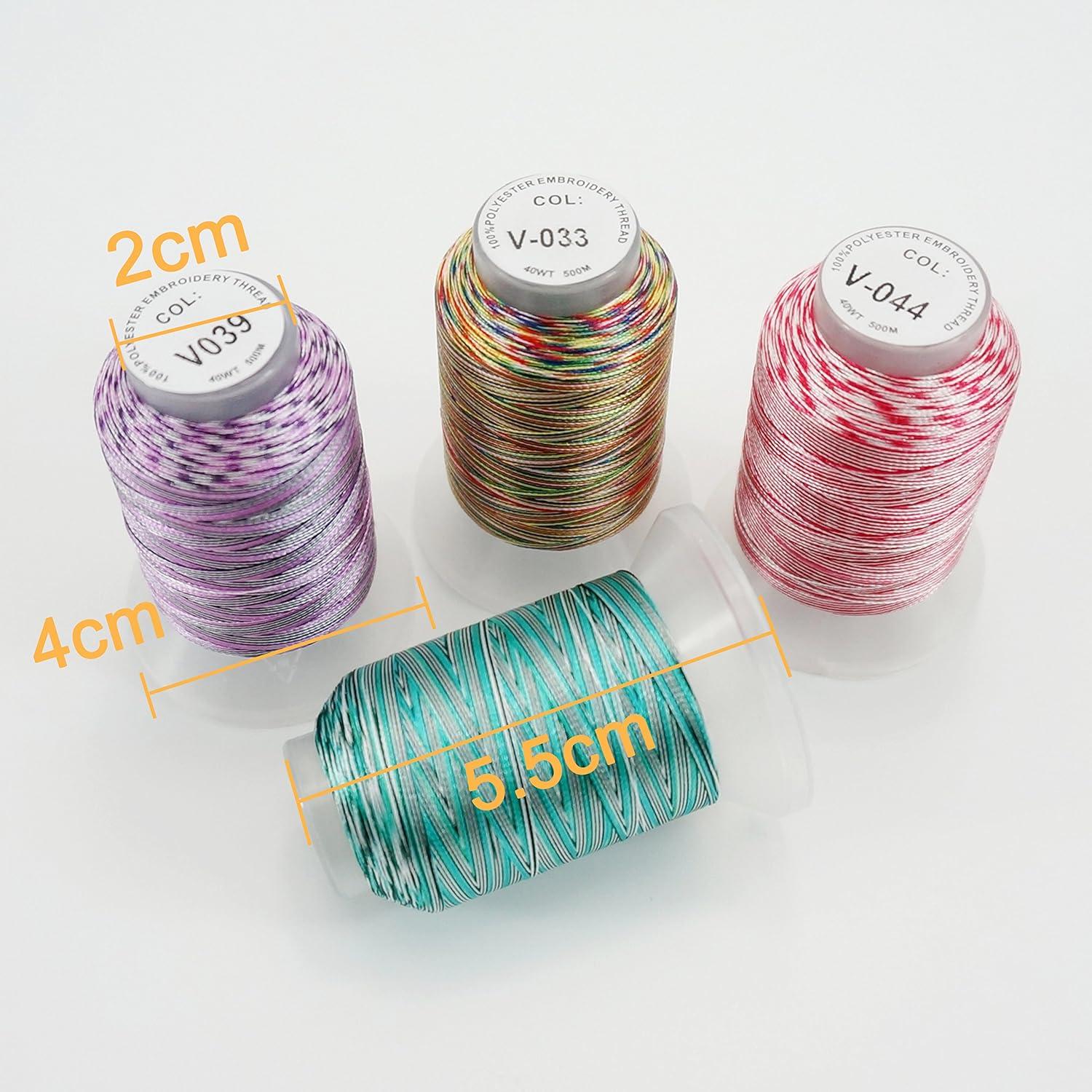 Kit de Hilo de Bordado Variegado New Brothread 25 Colores 500M