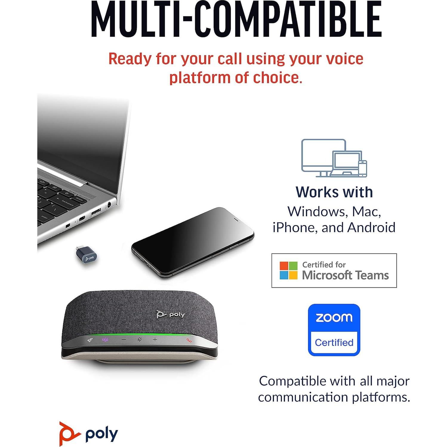 Altavoz Bluetooth Poly Sync 20+ USB-C - Reducción de Ruido