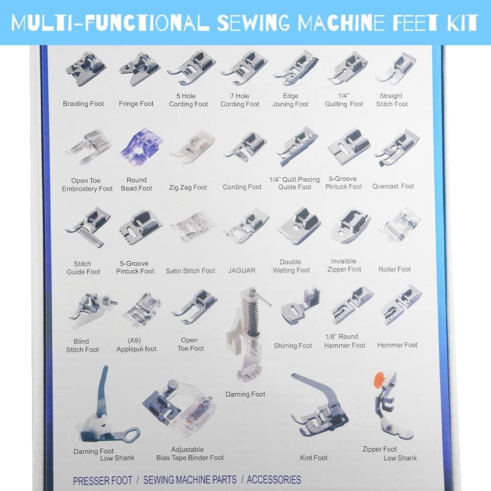 Juego de 32 Pies de Prensatelas WMYCONGCONG para Máquina de Coser