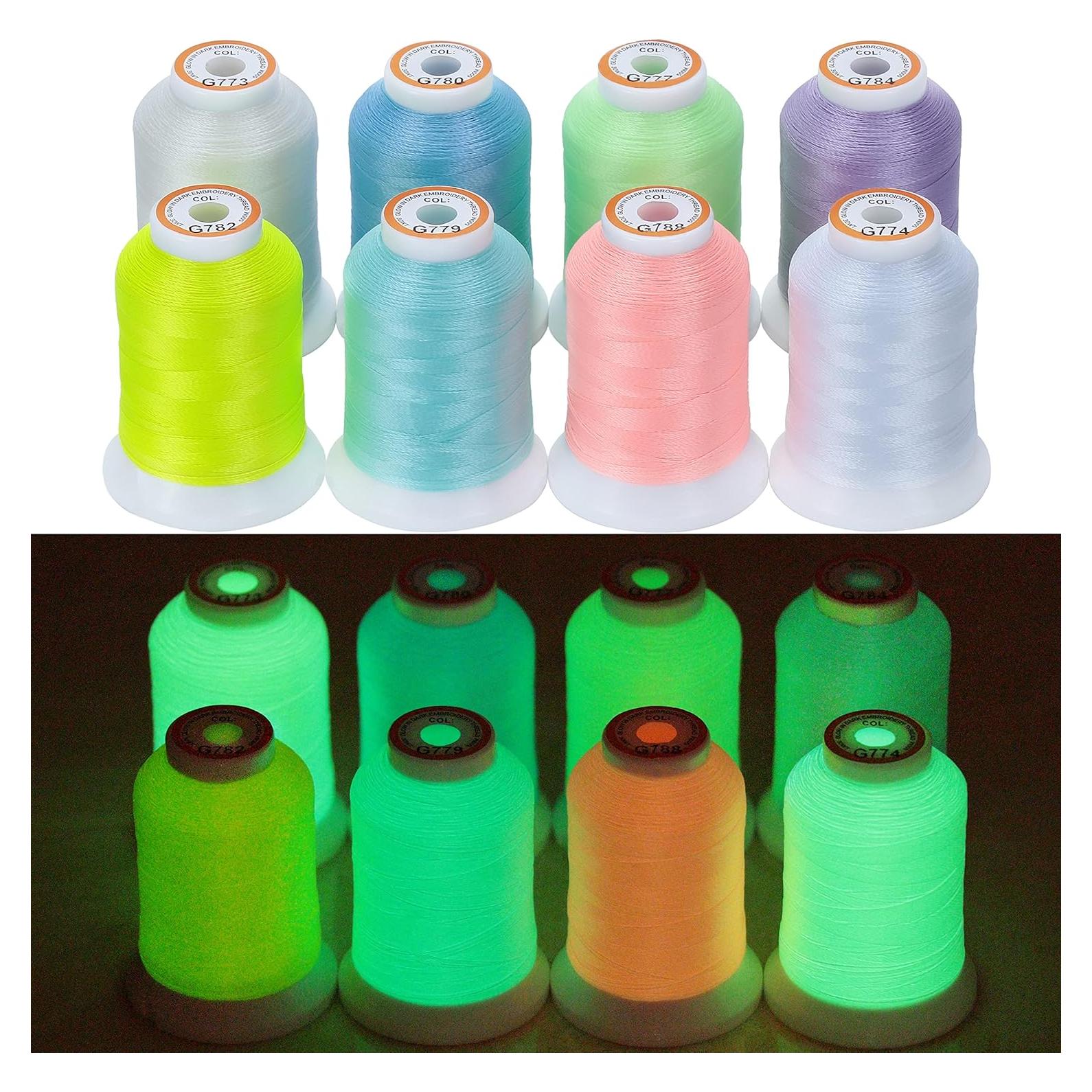 Hilo de Bordado Luminoso en la Oscuridad 8 Colores 30WT 500M