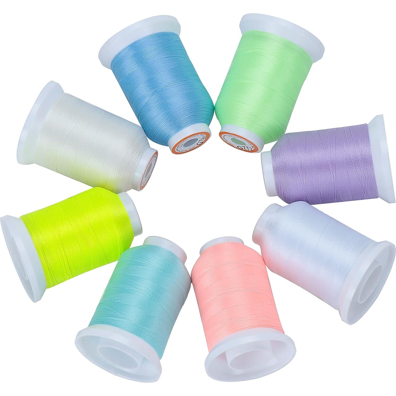 Hilo de Bordado Luminoso en la Oscuridad 8 Colores 30WT 500M