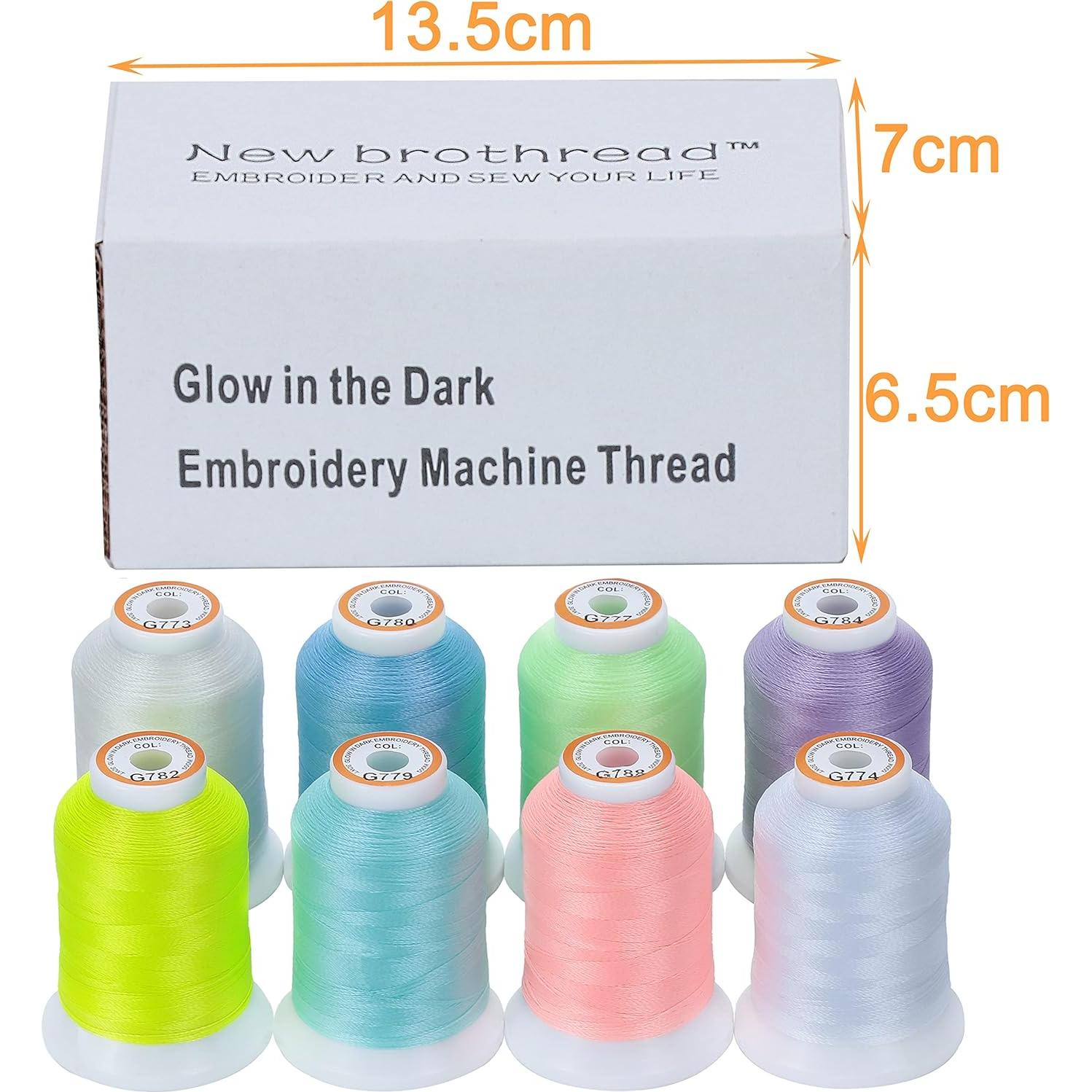 Hilo de Bordado Luminoso en la Oscuridad 8 Colores 30WT 500M