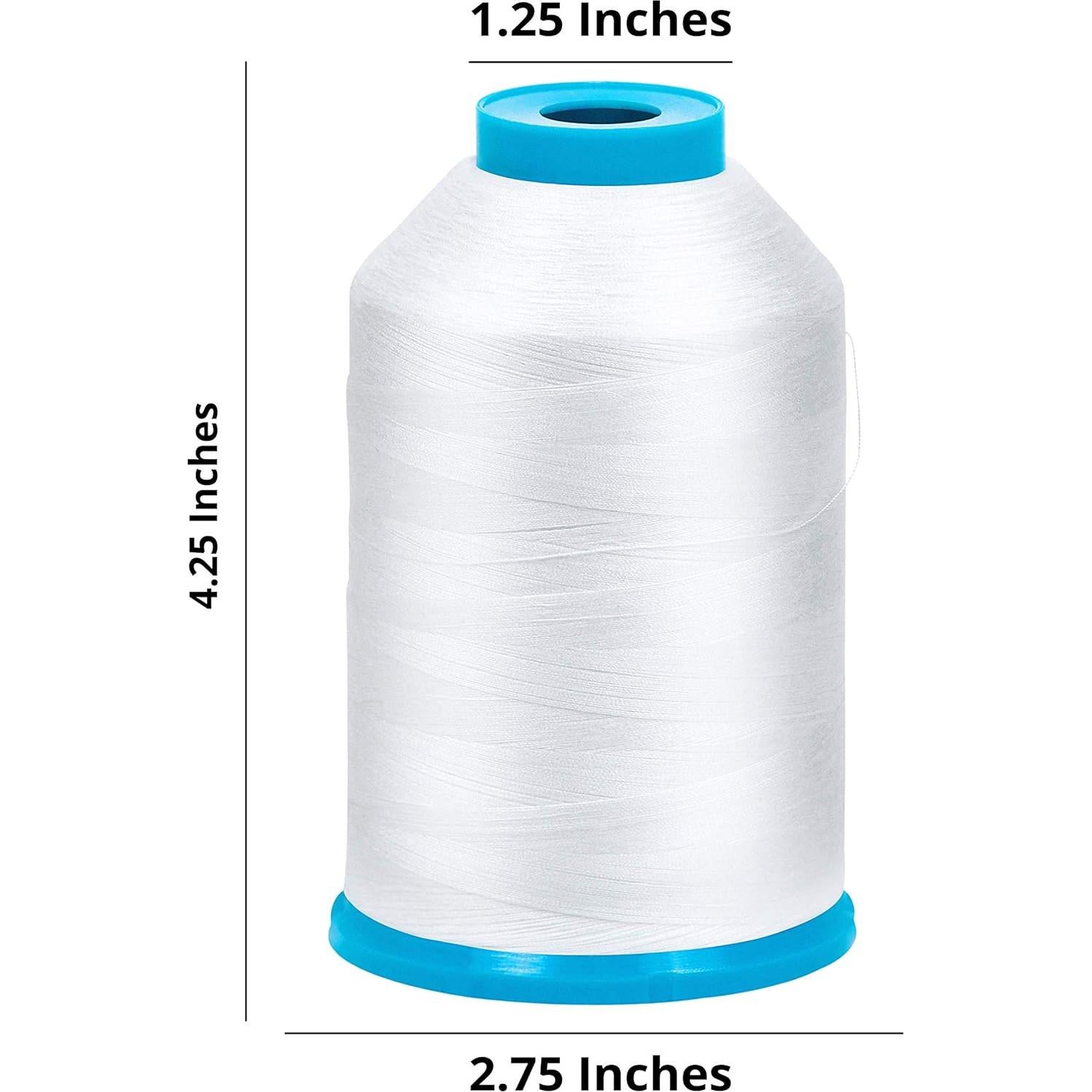 Hilo de Bobina de Bordado a Máquina ThreadNanny 90 WT Blanco - Set de 2 Conos 5500 Yds