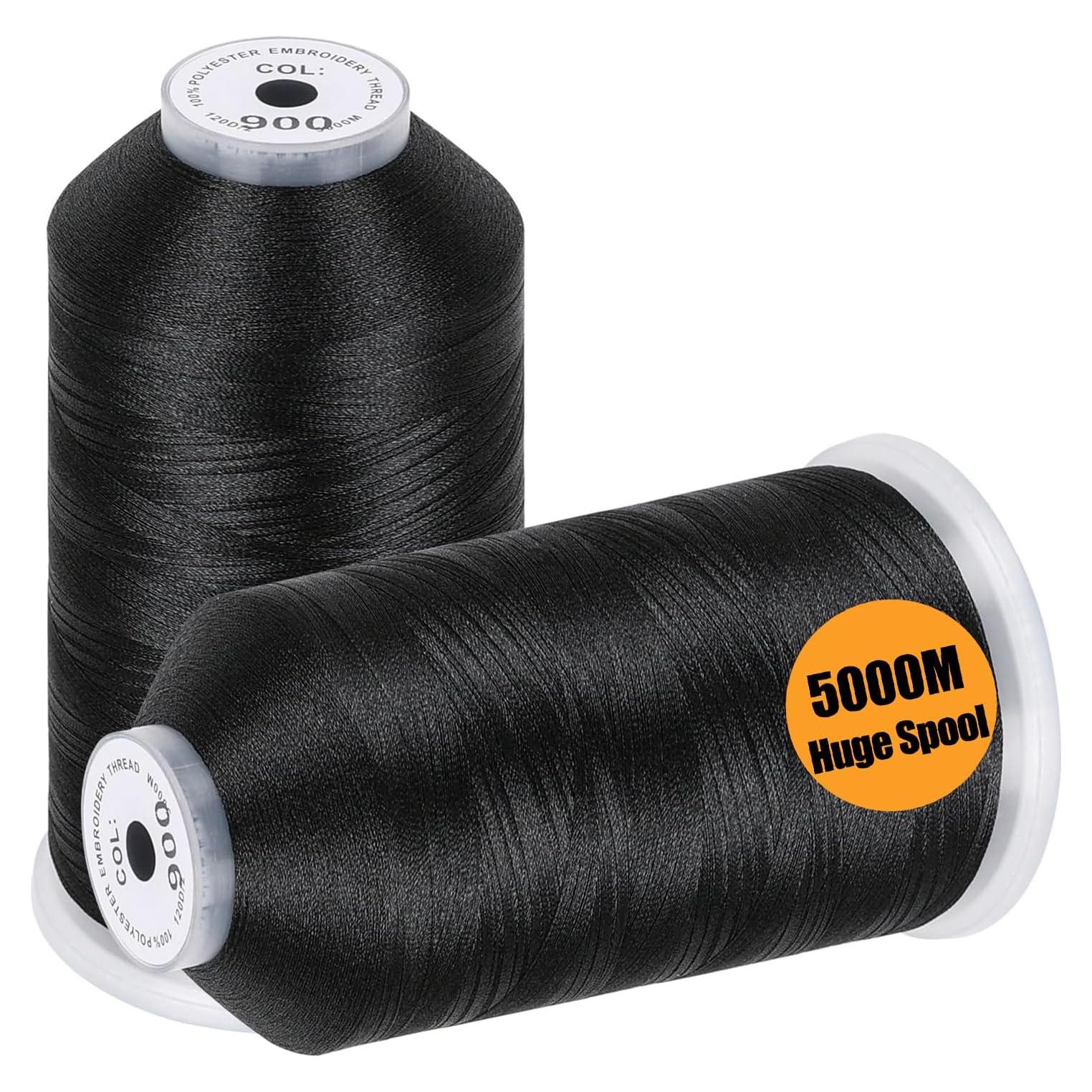 Hilo de Bordado Poliester 40WT New brothread 5000M Negro