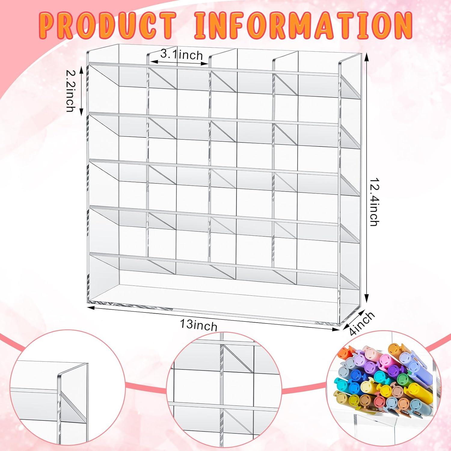 Organizador de bolígrafos MotiMind Acrílico Transparente 21 Compartimentos
