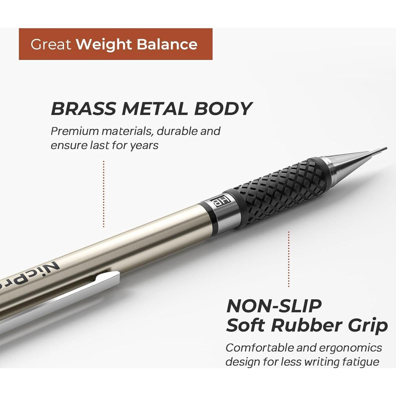 Juego de lápices mecánicos Nicpro 0.7 mm con estuche