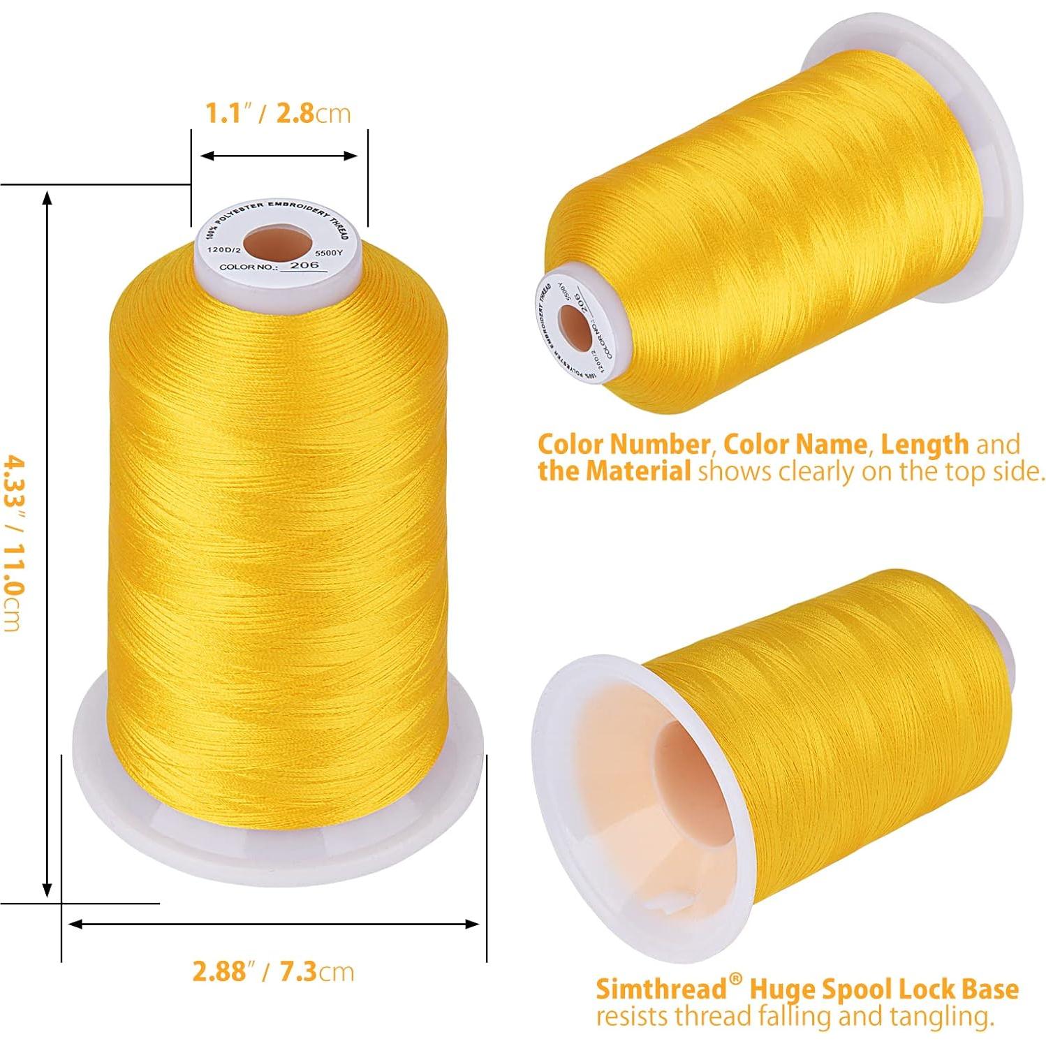 Hilo de Bordado Simthread 5000m Oro Cosecha 40wt 2 Bobinas