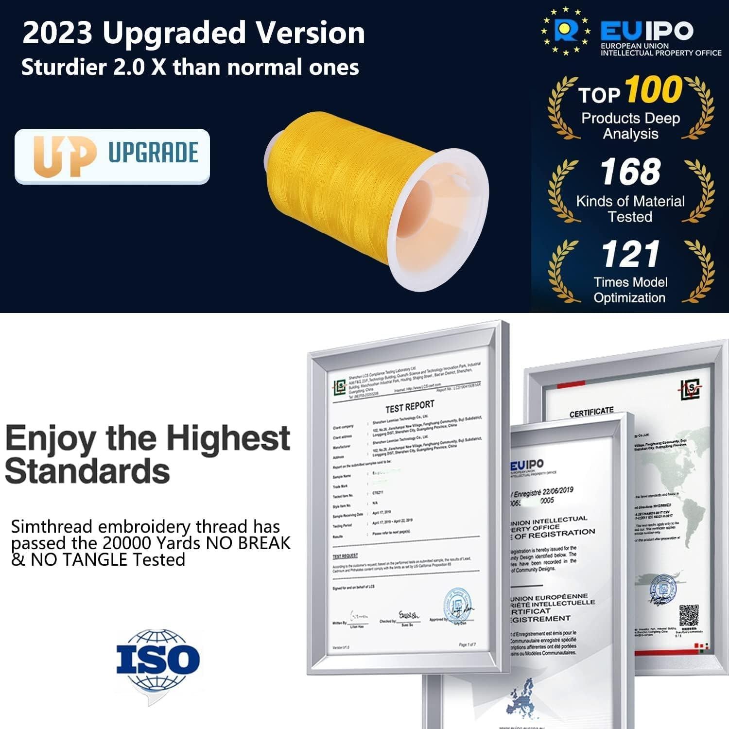 Hilo de Bordado Simthread 5000m Oro Cosecha 40wt 2 Bobinas