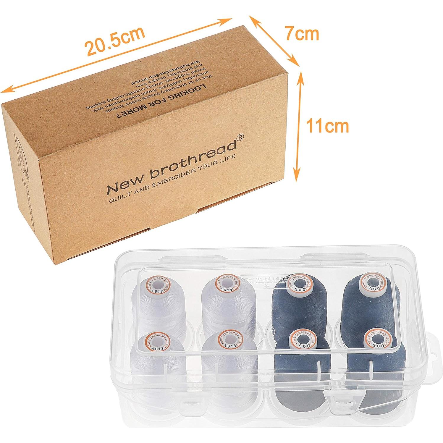 Hilo de Bordado Poliester New Brothread 1000m 8 Bobinas